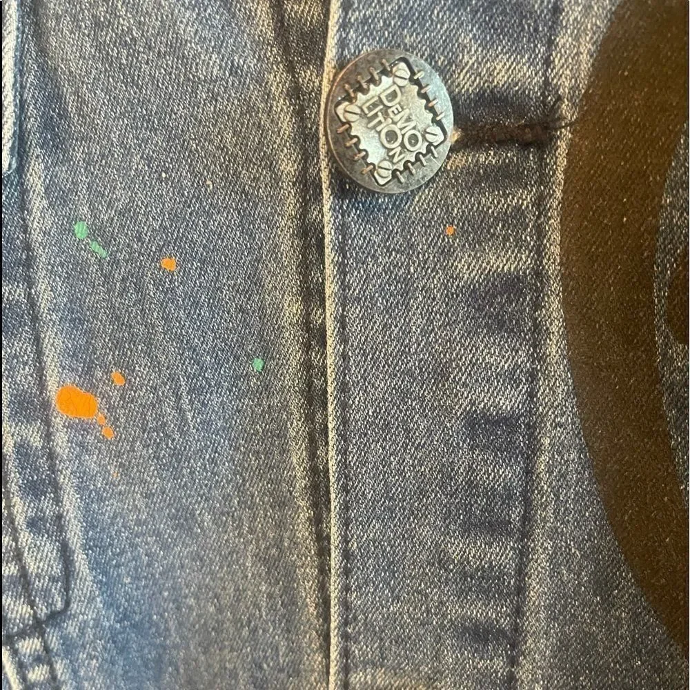 Demolition brand graffiti jean jacket sz XL - Picture 3 of 7